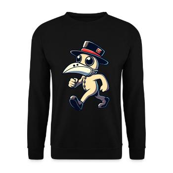 Rétro Vintage Dessin animé Halloween Costume Décoration - Sweat-shirt Unisexe - noir - Devant - Alina (178cm) & Michal (187cm)