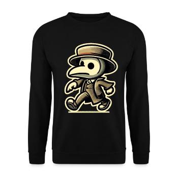 Retro Vintage Cartoon Halloween Kostüm Deko - Unisex Pullover - Schwarz - Vorne - Alina (178cm) & Michal (187cm)