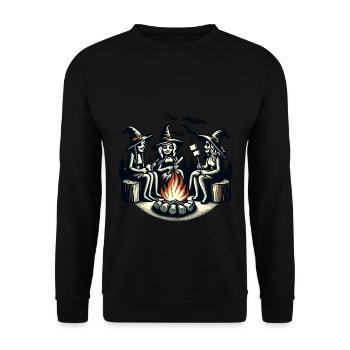 Camping Campfire Vintage Witches Design Retro - Unisex Sweatshirt - black - Front - Alina (178cm) & Michal (187cm)