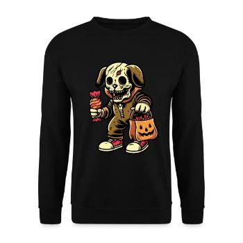 Undead Zombie Dog Trick or Treat Halloween - Unisex Sweatshirt - black - Front - Alina (178cm) & Michal (187cm)