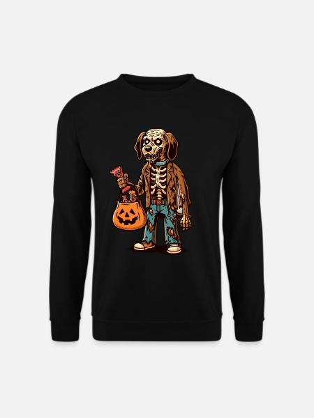 Untote Zombie Hund Süßes Oder Saures Halloween - Unisex Pullover - Schwarz