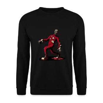Retro Vintage Stil Halloween Zombie Kostüm Deko - Unisex Pullover - Schwarz - Vorne - Alina (178cm) & Michal (187cm)