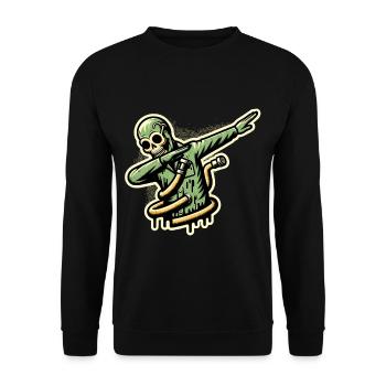 Dabbender Zombie Lustiges Dabbing Design Lustige - Unisex Pullover - Schwarz - Vorne - Alina (178cm) & Michal (187cm)