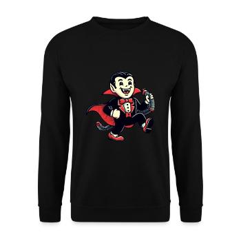 Décoration de costume de vampire d’Halloween de style vintage rétro - Sweat-shirt Unisexe - noir - Devant - Alina (178cm) & Michal (187cm)