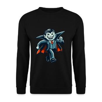 Retro Vintage Style Halloween Costume Vampire Decoration - Unisex Sweatshirt - black - Front - Alina (178cm) & Michal (187cm)