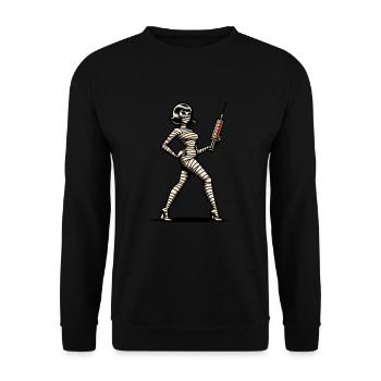 Mummies Nurse Caregiver Physician Assistant - Unisex Sweatshirt - black - Front - Alina (178cm) & Michal (187cm)