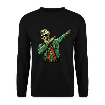 Dabbing Zombie Funny Dabbing Design - Unisex Sweatshirt - black - Front - Alina (178cm) & Michal (187cm)