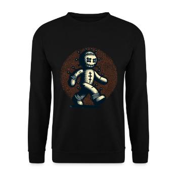 Effrayant costume d’Halloween de poupée vaudou - Sweat-shirt Unisexe - noir - Devant - Alina (178cm) & Michal (187cm)
