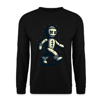Voodoo Doll Scary Disguise Gothic Style - Unisex Sweatshirt - black - Front - Alina (178cm) & Michal (187cm)