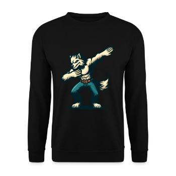 Dabbing Werewolf Funny Dabbing Design - Unisex Sweatshirt - black - Front - Alina (178cm) & Michal (187cm)