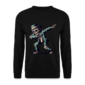 Dabbender Zombie Lustiges Dabbing Design - Unisex Pullover - Schwarz - Vorne - Alina (178cm) & Michal (187cm)