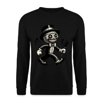 Voodoo Puppe Unheimliche Verkleidung Gothic Style - Unisex Pullover - Schwarz - Vorne - Alina (178cm) & Michal (187cm)