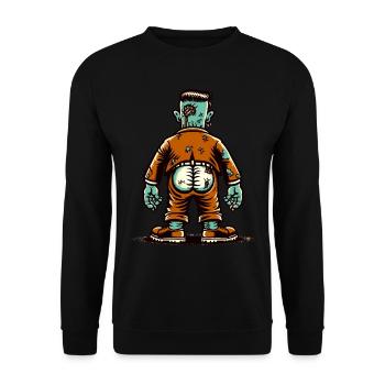 Drôle de mort-vivant cul décoration d’Halloween - Sweat-shirt Unisexe - noir - Devant - Alina (178cm) & Michal (187cm)