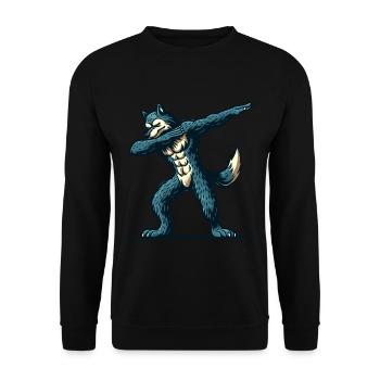 Dabbing Werewolf Funny Dabbing Design - Unisex Sweatshirt - black - Front - Alina (178cm) & Michal (187cm)