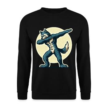 Dabbing Werewolf Funny Dabbing Design Full Moon - Unisex Sweatshirt - black - Front - Alina (178cm) & Michal (187cm)
