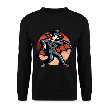 Rétro Vintage Style Vampire Halloween Costume Décoration - Sweat-shirt Unisexe - noir - Devant - Alina (178cm) & Michal (187cm)