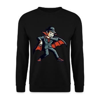 Vampire Rétro Vintage Style Halloween Costume Décoration - Sweat-shirt Unisexe - noir - Devant - Alina (178cm) & Michal (187cm)