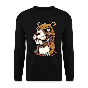 Zombie Capybara Capybara Lover Halloween - Unisex Sweatshirt - black - Front - Alina (178cm) & Michal (187cm)