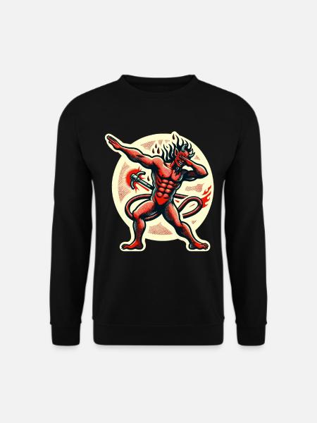Dabbender Teufel Lustiges Dabbing Design Kostüm - Unisex Pullover - Schwarz