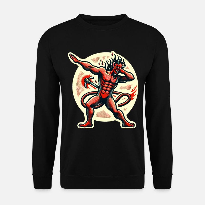 Dabbender Teufel Lustiges Dabbing Design Kostüm - Unisex Pullover - Schwarz