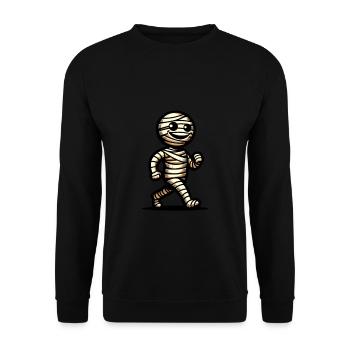 Retro Vintage Style Halloween Mummy Costume Decoration - Unisex Sweatshirt - black - Front - Alina (178cm) & Michal (187cm)