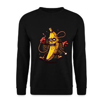Zombie Banana Banana Lover Halloween Costume - Unisex Sweatshirt - black - Front - Alina (178cm) & Michal (187cm)
