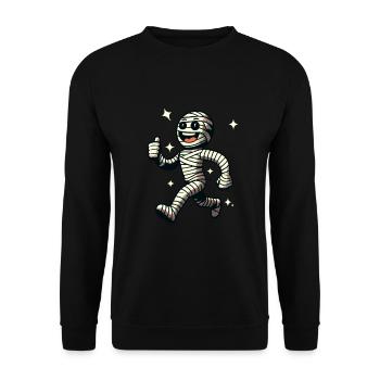 Retro Vintage Style Halloween Costume Decoration Mummy - Unisex Sweatshirt - black - Front - Alina (178cm) & Michal (187cm)
