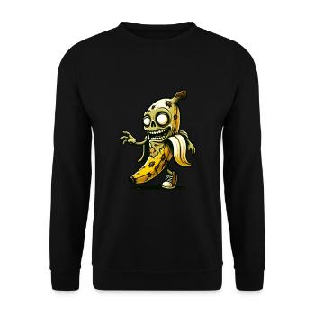 Zombie Banana Banana Lover Halloween Zombie - Unisex Sweatshirt - black - Front - Alina (178cm) & Michal (187cm)