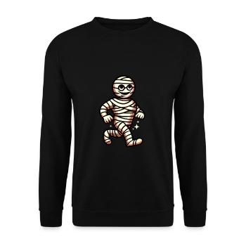 Mummy Retro Vintage Style Halloween Costume Decoration - Unisex Sweatshirt - black - Front - Alina (178cm) & Michal (187cm)