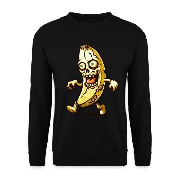 Zombie Banane Halloween Kostüm Deko - Unisex Pullover - Schwarz - Vorne - Alina (178cm) & Michal (187cm)