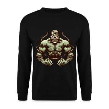 Muscular Bodybuilder Zombie Halloween Costume - Unisex Sweatshirt - black - Front - Alina (178cm) & Michal (187cm)
