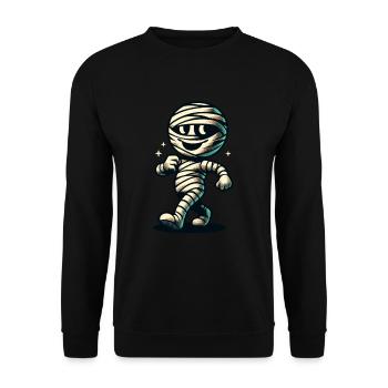 Retro Vintage Style Halloween Costume Decoration Mummy - Unisex Sweatshirt - black - Front - Alina (178cm) & Michal (187cm)