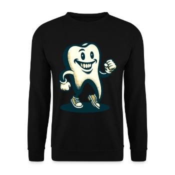 Unheimliche Verkleidung Halloween Zahn - Unisex Pullover - Schwarz - Vorne - Alina (178cm) & Michal (187cm)