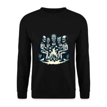 Camping au feu de camp Décoration de costume d’Halloween - Sweat-shirt Unisexe - noir - Devant - Alina (178cm) & Michal (187cm)