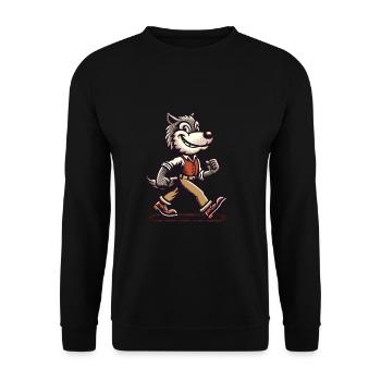 Retro Vintage Style Full Moon Werewolf Halloween - Unisex Sweatshirt - black - Front - Alina (178cm) & Michal (187cm)