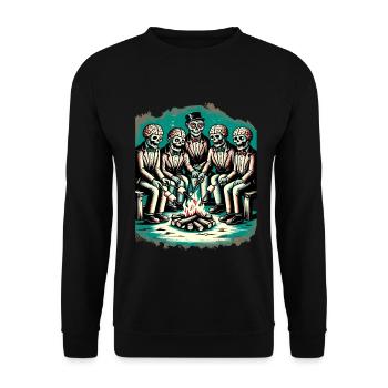 Camping au feu de camp Décoration de costume d’Halloween - Sweat-shirt Unisexe - noir - Devant - Alina (178cm) & Michal (187cm)