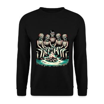 Camping au feu de camp Halloween Zombie Lover - Sweat-shirt Unisexe - noir - Devant - Alina (178cm) & Michal (187cm)