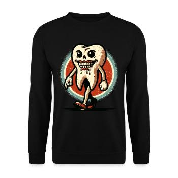 Halloween Dental Hygiene Funny Zombie Tooth - Unisex Sweatshirt - black - Front - Alina (178cm) & Michal (187cm)