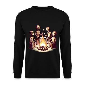 Campfire Camping Eerie Disguise - Unisex Sweatshirt - black - Front - Alina (178cm) & Michal (187cm)