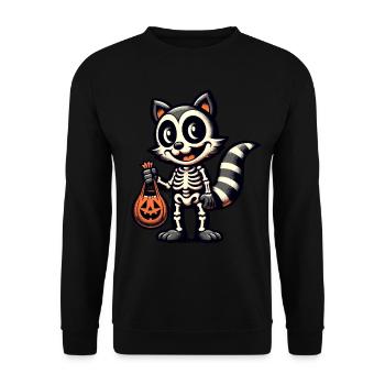 Undead Raccoon Funny Raccoon Lover - Unisex Sweatshirt - black - Front - Alina (178cm) & Michal (187cm)