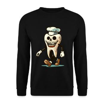 Halloween Hygiène Dentaire Drôle Dent Zombie - Sweat-shirt Unisexe - noir - Devant - Alina (178cm) & Michal (187cm)