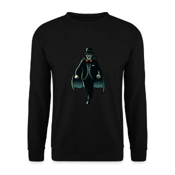 Retro Vintage Style Halloween Costume Vampire Decoration - Unisex Sweatshirt - black - Front - Alina (178cm) & Michal (187cm)