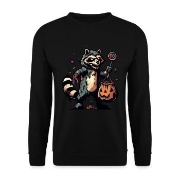 Undead Raccoon Funny Raccoon Lover - Unisex Sweatshirt - black - Front - Alina (178cm) & Michal (187cm)