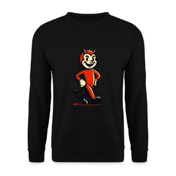 Retro Vintage Stil Halloween Kostüm Deko Design - Unisex Pullover - Schwarz - Vorne - Alina (178cm) & Michal (187cm)