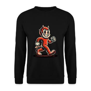 Halloween Kostüm Deko Retro Vintage Stil - Unisex Pullover - Schwarz - Vorne - Alina (178cm) & Michal (187cm)