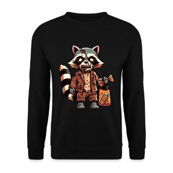 Zombie Raccoon Funny Raccoon Lover - Unisex Sweatshirt - black - Front - Alina (178cm) & Michal (187cm)