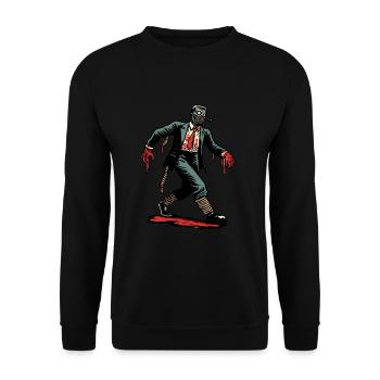 Retro Vintage Stil Halloween Zombie Kostüm Deko - Unisex Pullover - Schwarz - Vorne - Alina (178cm) & Michal (187cm)
