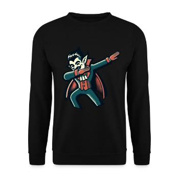 Dabbing Vampire Funny Dabbing Design - Unisex Sweatshirt - black - Front - Alina (178cm) & Michal (187cm)