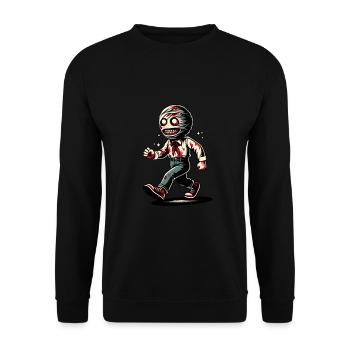 Retro Vintage Stil Halloween Zombie Liebhaber Deko - Unisex Pullover - Schwarz - Vorne - Alina (178cm) & Michal (187cm)