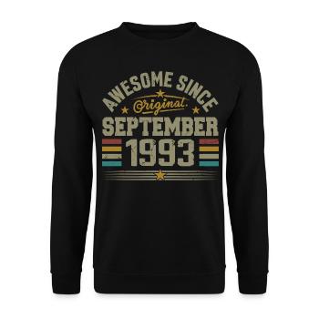 Gift September 1993 Built in September 1993 - Unisex Sweatshirt - black - Front - Alina (178cm) & Michal (187cm)